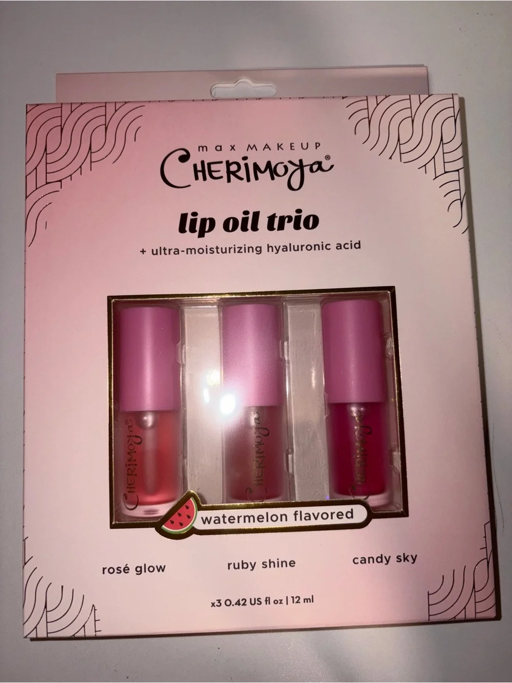 Lip Oil Trio - Watermelon Flavored (Rosé Glow, Ruby Shine, Candy Sky)